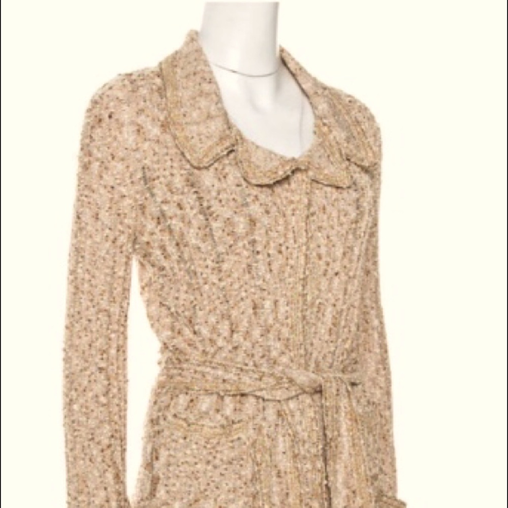CHANEL vintage knit cardigan with belt size 44